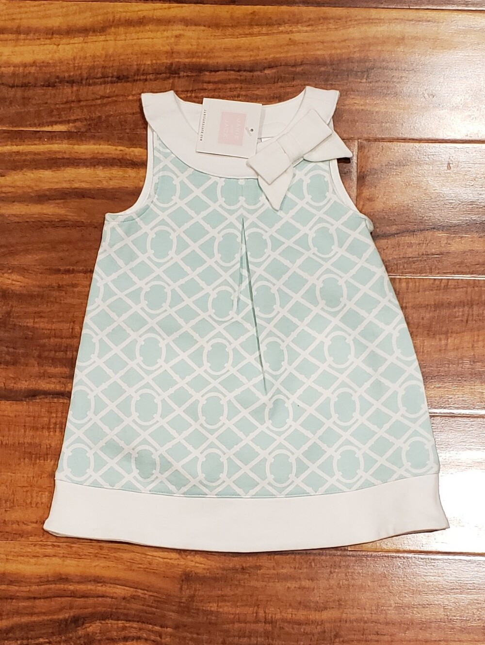 Janie and Jack NWT 12-18 months mint geo print ponte dress